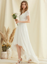 Load image into Gallery viewer, A-Line V-neck Wedding Erin Asymmetrical Wedding Dresses Dress Chiffon Lace