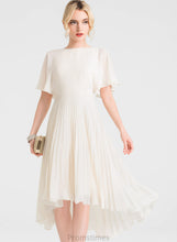 Load image into Gallery viewer, Scoop A-Line Wedding Dresses Abbigail Wedding Pleated Dress Chiffon Asymmetrical With