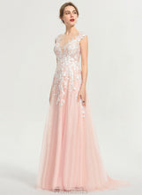 Load image into Gallery viewer, Dress Tulle Lace Neck Wedding Baylee Sweep A-Line Scoop Train Wedding Dresses