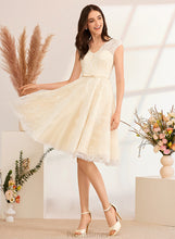 Load image into Gallery viewer, With V-neck Wedding Knee-Length Haylee Dress Wedding Dresses A-Line Lace