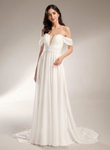 Load image into Gallery viewer, Wedding Dresses With Pleated Dress Train Court Catalina Off-the-Shoulder A-Line Wedding