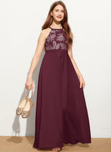 Load image into Gallery viewer, Chiffon Neck With Floor-Length Lace Junior Bridesmaid Dresses Bryanna A-Line Bow(s) Scoop