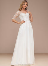 Load image into Gallery viewer, Chiffon Pamela Floor-Length Wedding Wedding Dresses V-neck A-Line Dress Lace