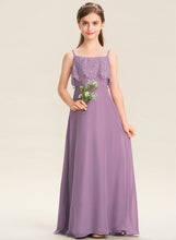 Load image into Gallery viewer, Ashanti Floor-Length Neckline Junior Bridesmaid Dresses Square Lace Chiffon A-Line