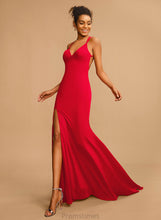 Load image into Gallery viewer, Jamya Sweep Train Prom Dresses V-neck Jersey Sheath/Column