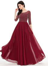 Load image into Gallery viewer, Scoop Beading Floor-Length A-Line Chiffon Danna Prom Dresses Sequins With