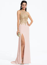 Load image into Gallery viewer, Jersey Sequins Neck Brittany Scoop With Prom Dresses Sheath/Column Lace Train Sweep