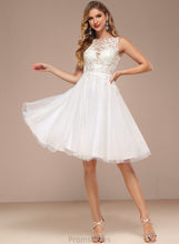 Load image into Gallery viewer, Sequins Wedding With Neck Wedding Dresses Lace Boat Tulle A-Line Dress Willa Knee-Length