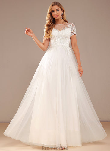 Scoop Tulle Lace Neck Floor-Length Charlee Wedding Lace Wedding Dresses Dress With A-Line