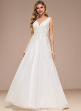 Load image into Gallery viewer, Izabelle Floor-Length Wedding Dresses With A-Line Wedding Sequins Lace Dress V-neck Chiffon