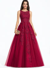 Load image into Gallery viewer, Prom Dresses Neck Nan Tulle Beading Train Scoop With Ball-Gown/Princess Sweep