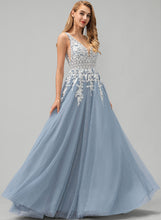 Load image into Gallery viewer, Lace Prom Dresses Floor-Length Ball-Gown/Princess With V-neck Hazel Tulle