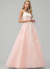 Load image into Gallery viewer, Floor-Length Ball-Gown/Princess Tulle With Square Prom Dresses Sequins Lace Caitlyn