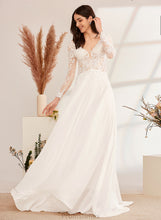 Load image into Gallery viewer, With Train Wedding Dresses Wedding V-neck Dress Gabrielle Beading A-Line Sweep