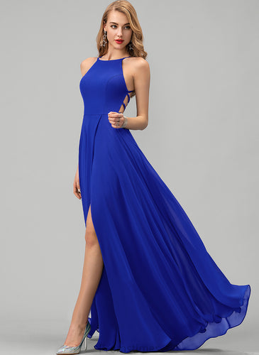 Scoop Prom Dresses Floor-Length Delilah Chiffon A-Line