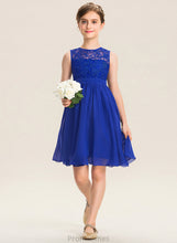 Load image into Gallery viewer, Jimena Scoop A-Line Knee-Length Neck Junior Bridesmaid Dresses Lace Chiffon