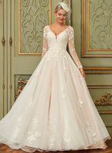 Load image into Gallery viewer, V-neck Tulle Brynn Train Wedding Ball-Gown/Princess Sweep Lace Wedding Dresses Dress