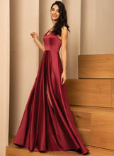 Load image into Gallery viewer, Pockets Nayeli V-neck With Prom Dresses A-Line Satin Floor-Length