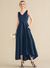 Load image into Gallery viewer, With Abigayle Prom Dresses Asymmetrical Pockets Satin Ball-Gown/Princess V-neck