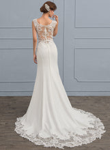 Load image into Gallery viewer, Dress Trumpet/Mermaid Wedding Kamari Stretch Crepe Train Wedding Dresses Court