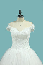 Load image into Gallery viewer, 2024 Wedding Dress Off The Shoulder A Line With Applique Tulle