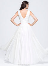 Load image into Gallery viewer, With Pleated Ava V-neck Floor-Length Chiffon A-Line Dress Wedding Dresses Wedding