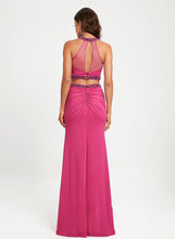 Load image into Gallery viewer, Scoop With Kaelyn Sequins Sheath/Column Jersey Beading Neck Prom Dresses Floor-Length