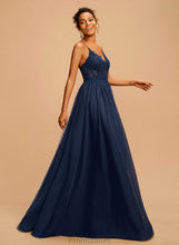 Load image into Gallery viewer, Floor-Length V-neck Beading Addyson With Prom Dresses A-Line Tulle Sequins