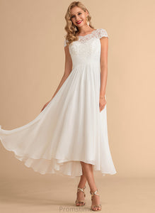 Wedding Dress Asymmetrical Renee Scoop Wedding Dresses A-Line Chiffon Neck