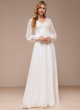 Load image into Gallery viewer, V-neck Wedding Chiffon Laurel A-Line Lace Sequins Floor-Length Dress Wedding Dresses With