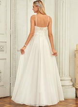 Load image into Gallery viewer, A-Line Wedding Chiffon Floor-Length Wedding Dresses Lace Dress Scoop Chasity