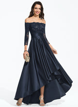 Load image into Gallery viewer, Sequins A-Line Asymmetrical Satin Ruffle With Prom Dresses Off-the-Shoulder Evelyn