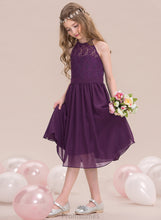 Load image into Gallery viewer, Junior Bridesmaid Dresses Neck A-Line Chiffon Knee-Length Scoop Charlee