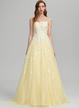 Load image into Gallery viewer, Square Raquel Train Prom Dresses Ball-Gown/Princess Sweep Tulle Neckline