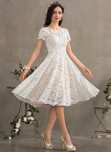 Wedding Dresses Knee-Length Scoop Madalyn Lace Neck A-Line Dress Wedding