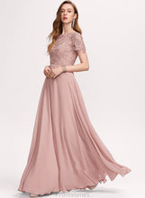 Load image into Gallery viewer, Chiffon Prom Dresses A-Line Neck Scoop Floor-Length With Nathaly Sequins