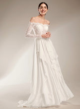 Load image into Gallery viewer, With Off-the-Shoulder Wedding Gwendolyn Wedding Dresses Ruffle Court A-Line Train Dress