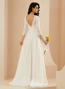 Dress Lace Train Sweep A-Line With Azaria Wedding Wedding Dresses