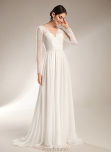 Wedding Sweep Deja V-neck Train Wedding Dresses Dress A-Line