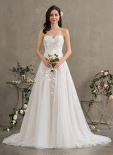 Load image into Gallery viewer, Train Wedding Dress Ball-Gown/Princess Sweetheart Tulle Wedding Dresses Carleigh Court