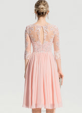 Load image into Gallery viewer, Wedding Dresses Chiffon With Wedding Lace A-Line V-neck Ashley Knee-Length Beading Dress