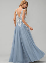 Load image into Gallery viewer, Lace Prom Dresses Floor-Length Ball-Gown/Princess With V-neck Hazel Tulle