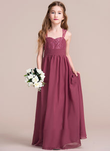 Jayleen A-Line Junior Bridesmaid Dresses Floor-Length With Chiffon Sweetheart Ruffle