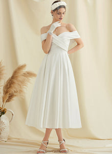 Dress Rihanna Wedding Wedding Dresses Satin A-Line Tea-Length