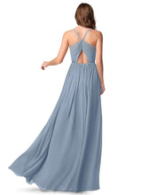 Load image into Gallery viewer, Minnie A-Line/Princess Sleeveless Natural Waist V-Neck Floor Length Bridesmaid Dresses