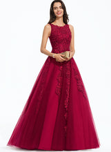 Load image into Gallery viewer, Prom Dresses Neck Nan Tulle Beading Train Scoop With Ball-Gown/Princess Sweep