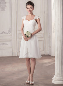 Knee-Length Sweetheart A-Line Ruffle Diana Dress With Wedding Wedding Dresses Chiffon