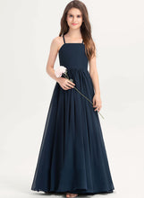 Load image into Gallery viewer, With A-Line Floor-Length Square Bow(s) Neckline Neveah Chiffon Junior Bridesmaid Dresses