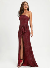 Load image into Gallery viewer, With Sequins Floor-Length Cali Ruffle One-Shoulder Sequined Sheath/Column Prom Dresses