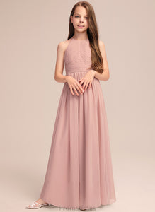 A-Line Ruffle Chiffon With Neck Junior Bridesmaid Dresses Floor-Length Charlotte Scoop